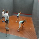 Georgina in action in the Mixed Doubles